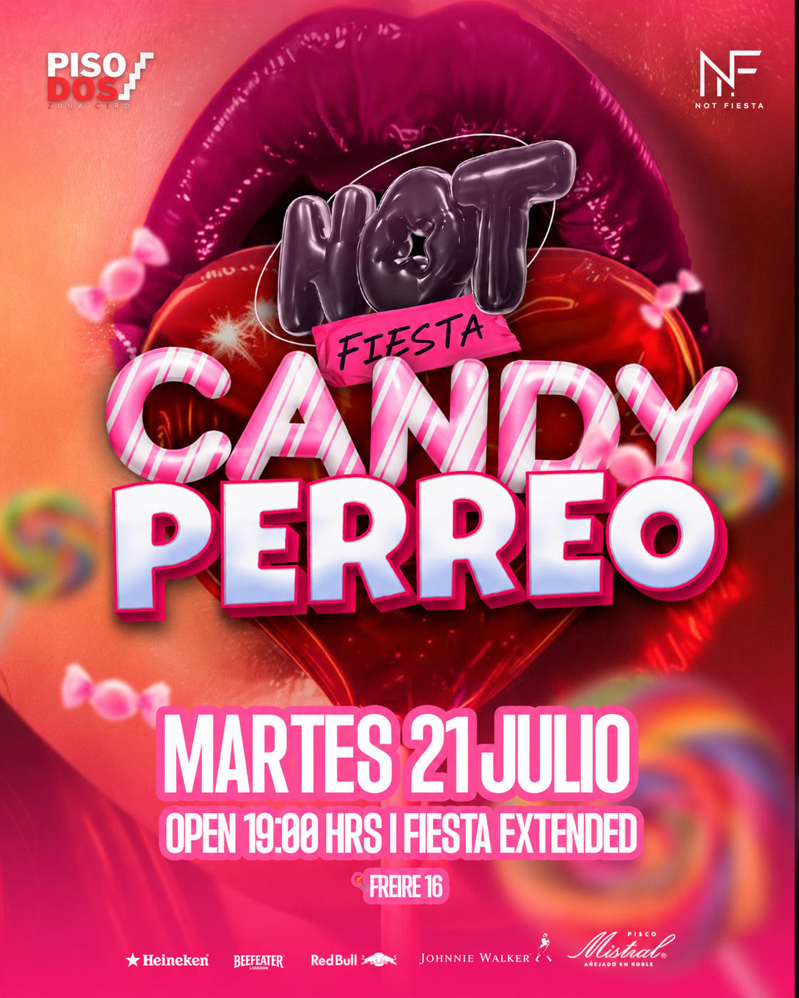 Flyer NOT FIESTA Candy Perreo🍭