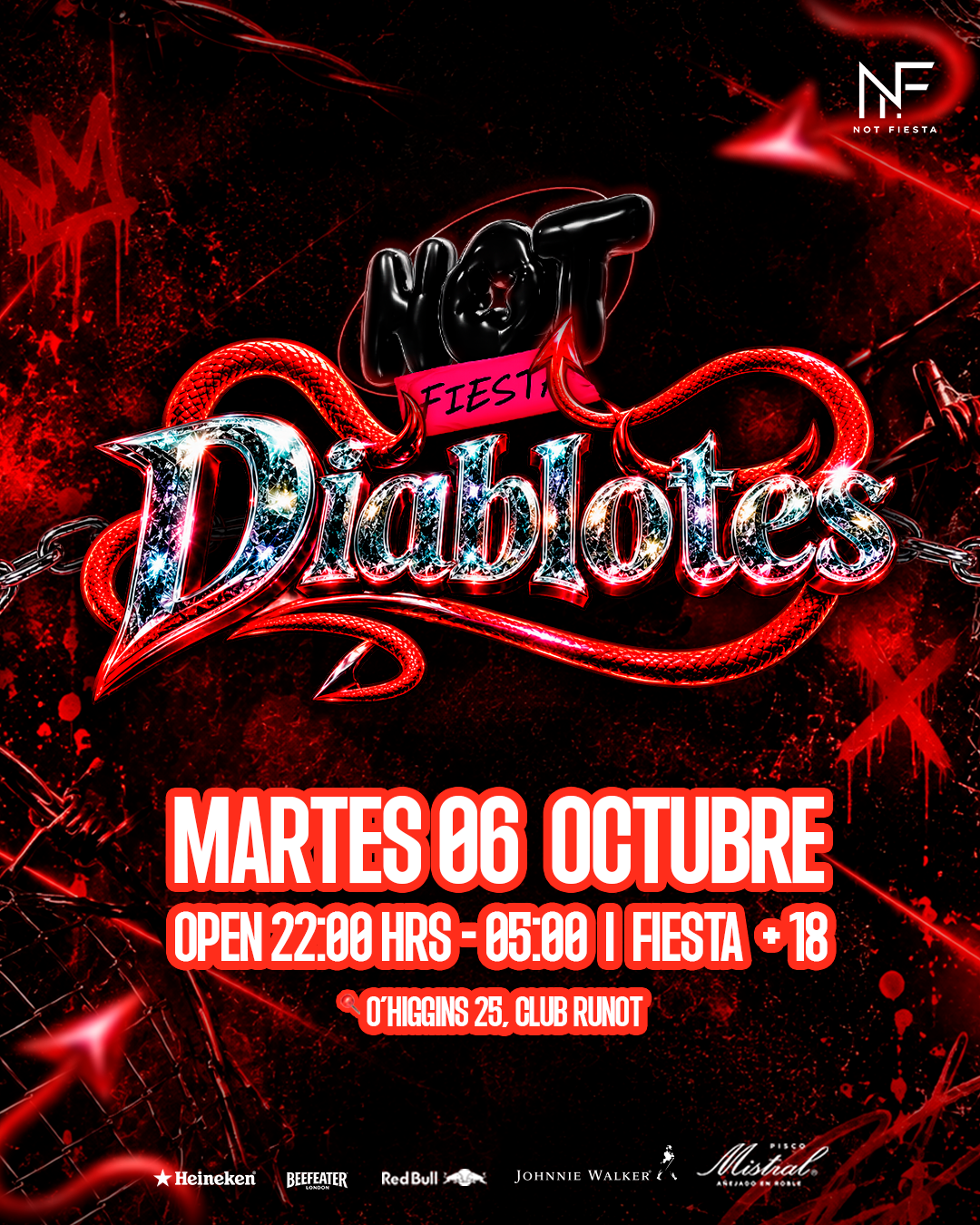 Flyer 🔥NOT FIESTA DIABLOTES 😈