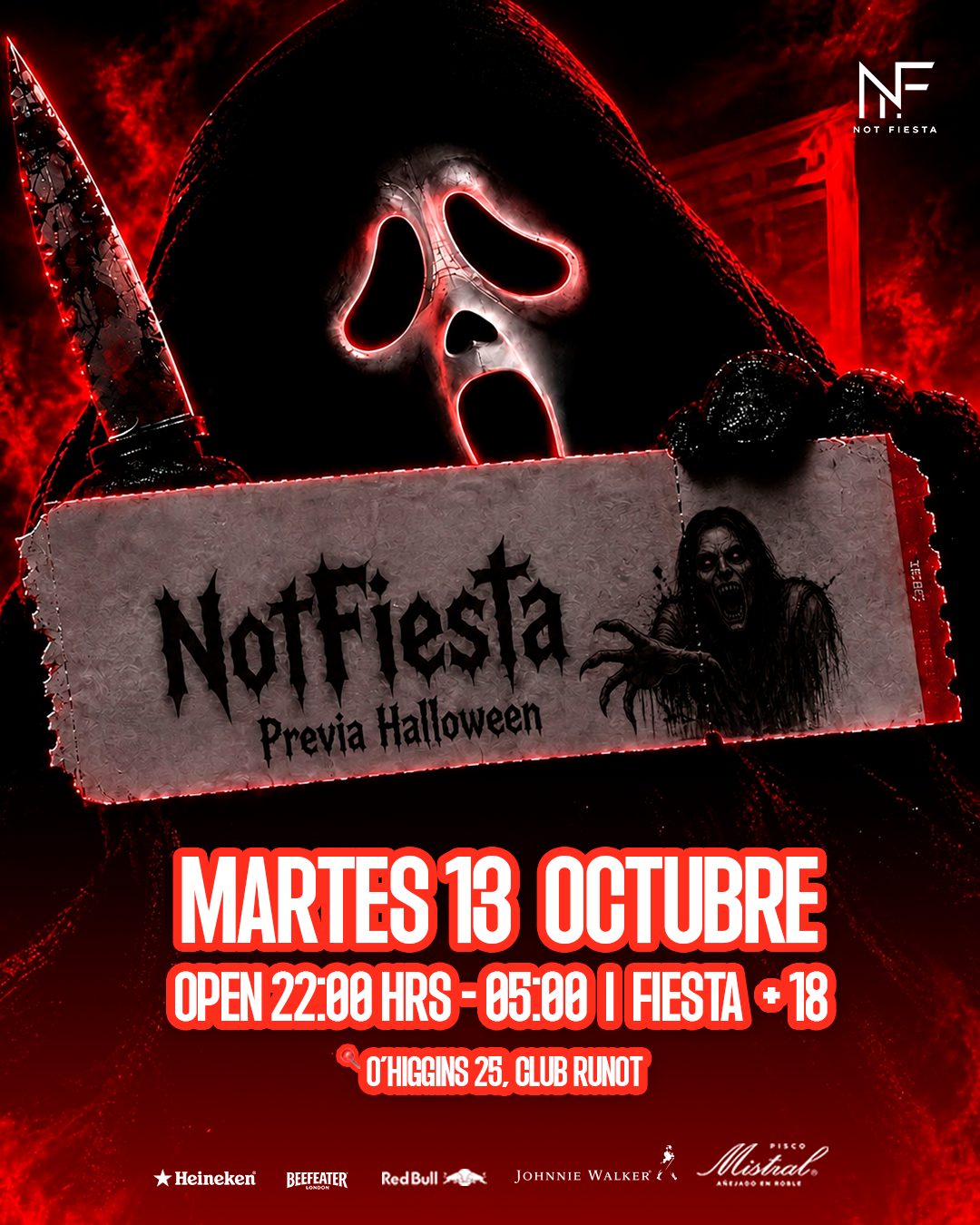 Flyer 🔥NOT FIESTA PREVIA HALLOWEN 😈